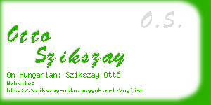 otto szikszay business card